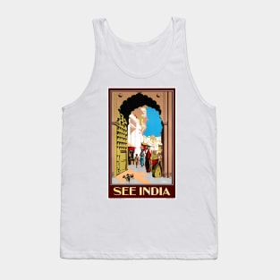 Vintage Travel Poster See India Tank Top